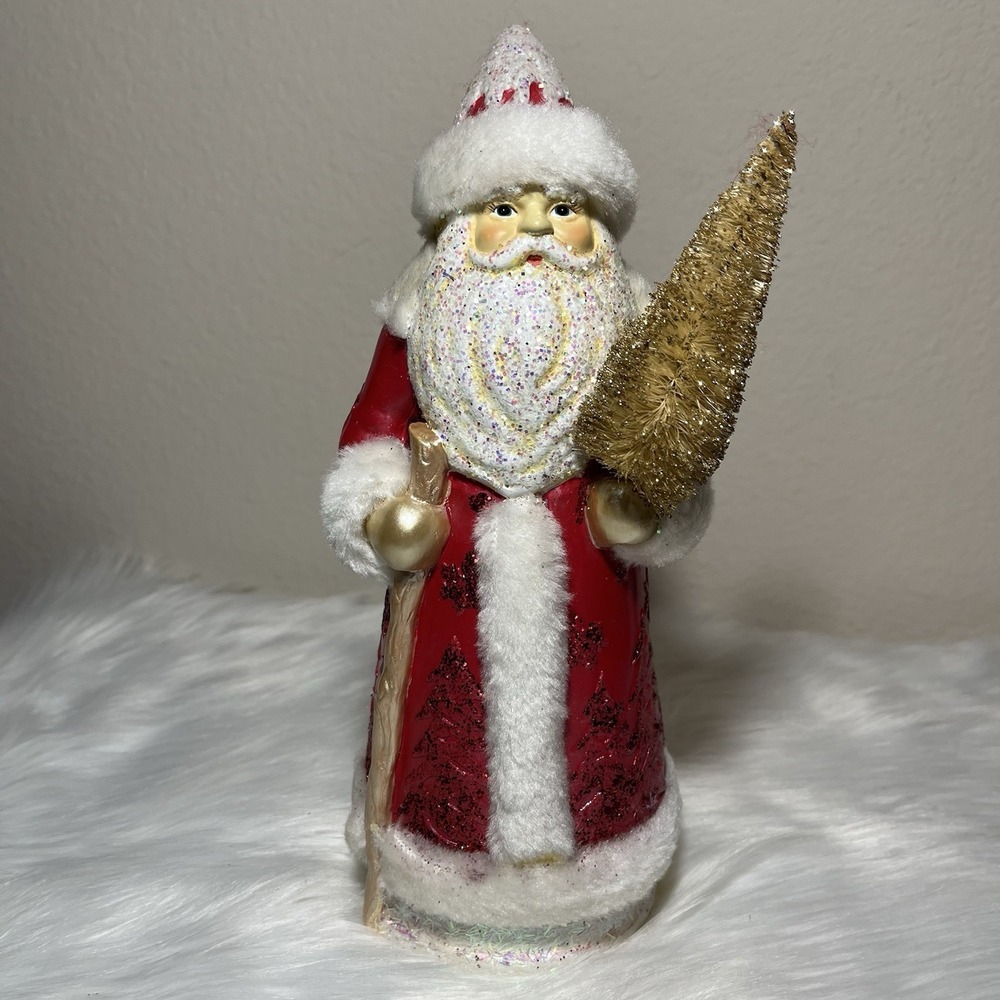 Demdaco Sylvestri Belsnikle Santa With A Cane 10 Inch Christmas Figurine Y2K VTG